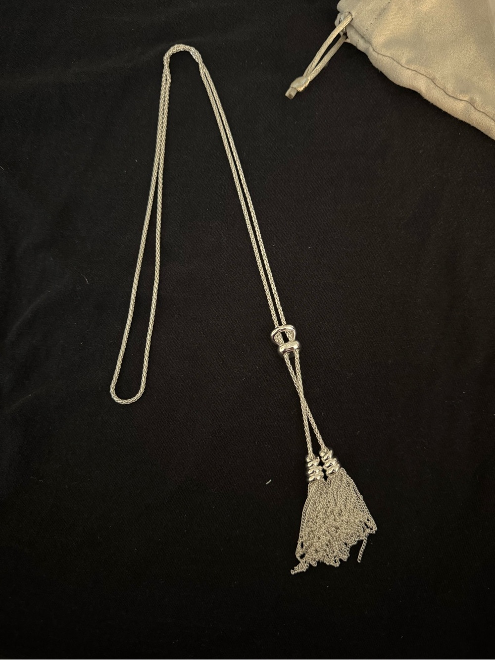Kendra Scott Silver Tassel Lariat Necklace